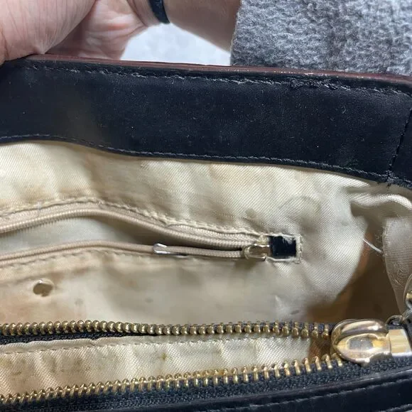 Kate Spade New York Black Leather Structured Satchel Handbag Missing Strap - Picture 12 of 16